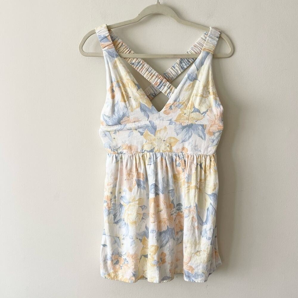 Abercrombie & Fitch Scrunchie Strap Mini Dress Women size S Pastel Floral Print